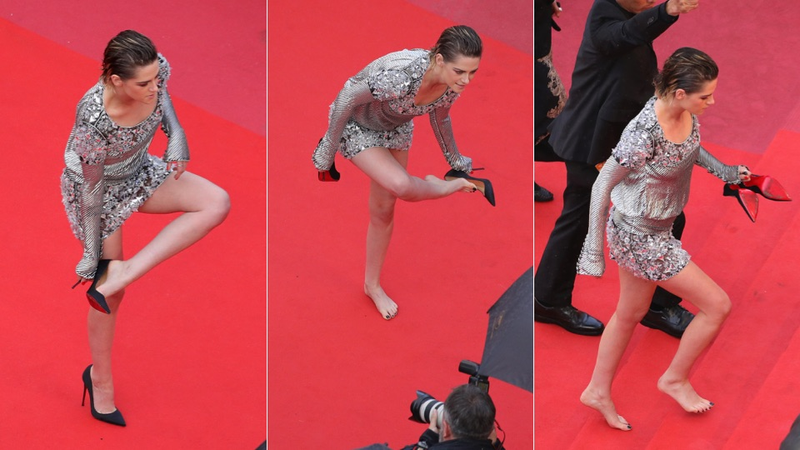 Illustration for article titled Kristen Stewart Goes Shoeless at Cannes, Fuck Your Rules!